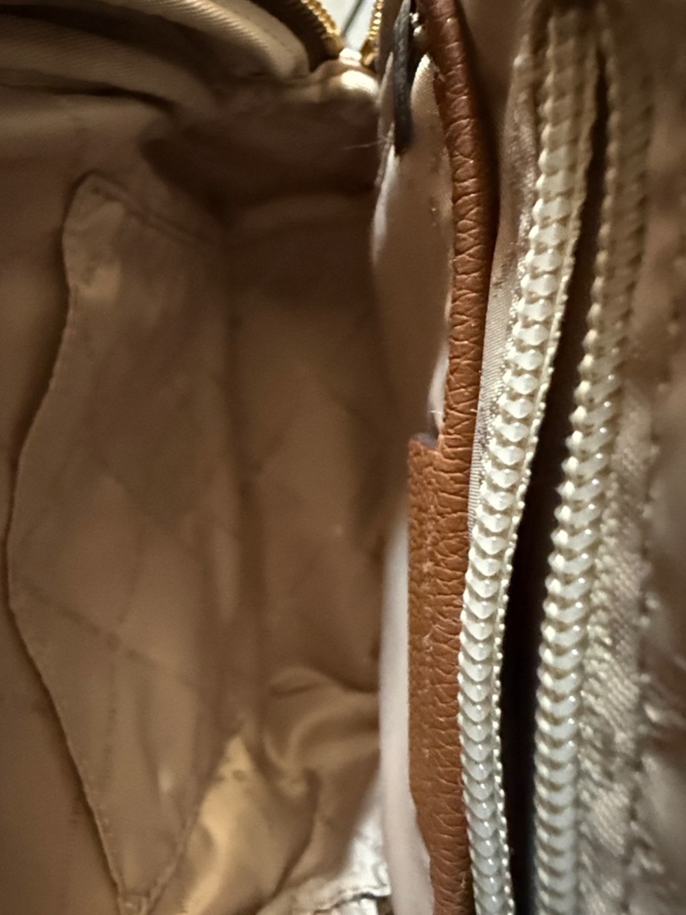 Michael Kors Brown Monogram Mini Backpack with Tan Straps - Picture 7 of 9